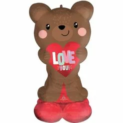 AirLoonz Brown Bear & Red Hearts Valentine's Day Balloon Kit, 13pc 7 AirLoonz Brown Bear & Red Hearts Valentine's Day Balloon Kit, 13pc -Amscan Shop 925937 02