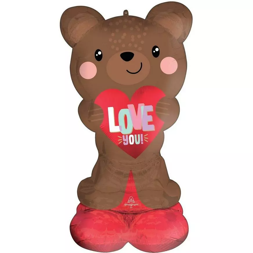 AirLoonz Brown Bear & Red Hearts Valentine's Day Balloon Kit, 13pc 5 AirLoonz Brown Bear & Red Hearts Valentine's Day Balloon Kit, 13pc - Image 3