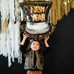 Pop, Clink, Cheers Happy New Year Foil Balloon Bouquet, 5pc -Amscan Shop 928645 02
