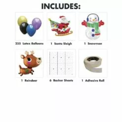 Air-Filled Santa Christmas Foil & Latex Balloon Backdrop Kit, 6.25ft X 5.9ft 8 Air-Filled Santa Christmas Foil & Latex Balloon Backdrop Kit, 6.25ft X 5.9ft -Amscan Shop 928663 02