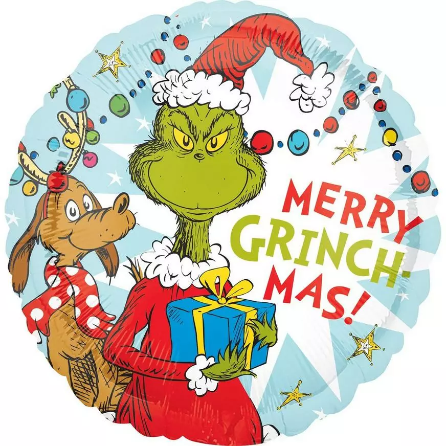 Merry Grinchmas Foil Balloon, 17in - Dr. Seuss How The Grinch Stole Christmas 3 Merry Grinchmas Foil Balloon, 17in - Dr. Seuss How The Grinch Stole Christmas