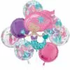 Shimmering Mermaid Foil & Plastic Balloon Bouquet, 8pc