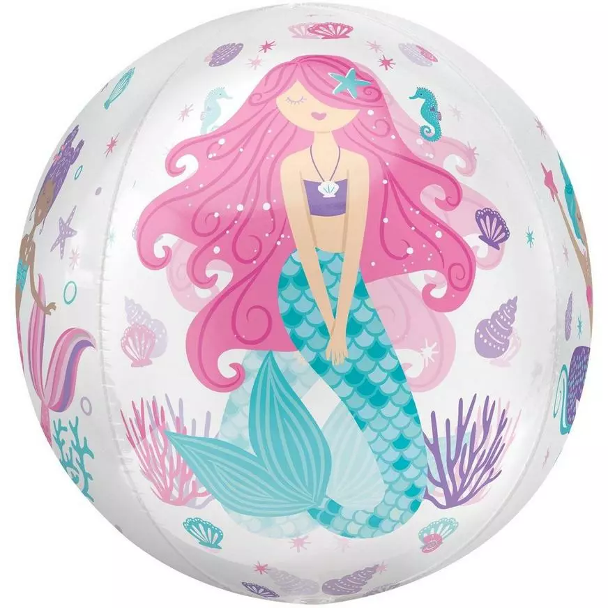 Shimmering Mermaid Foil & Plastic Balloon Bouquet, 8pc 5 Shimmering Mermaid Foil & Plastic Balloon Bouquet, 8pc - Image 3