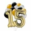 Premium Black, Silver, & Gold 15 Balloon Bouquet, 14pc 2 Premium Black, Silver, & Gold 15 Balloon Bouquet, 14pc -Amscan Shop 934228