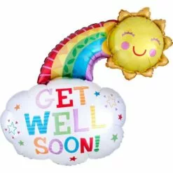 Rainbow Get Well Soon Foil Balloon Bouquet, 13pc -Amscan Shop 935311 05