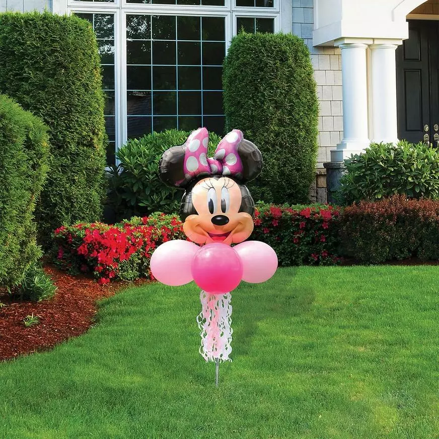 Air-filled Minnie Mouse Foil & Latex Balloon Yard Sign, 5.5ft 3 Air-filled Minnie Mouse Foil & Latex Balloon Yard Sign, 5.5ft