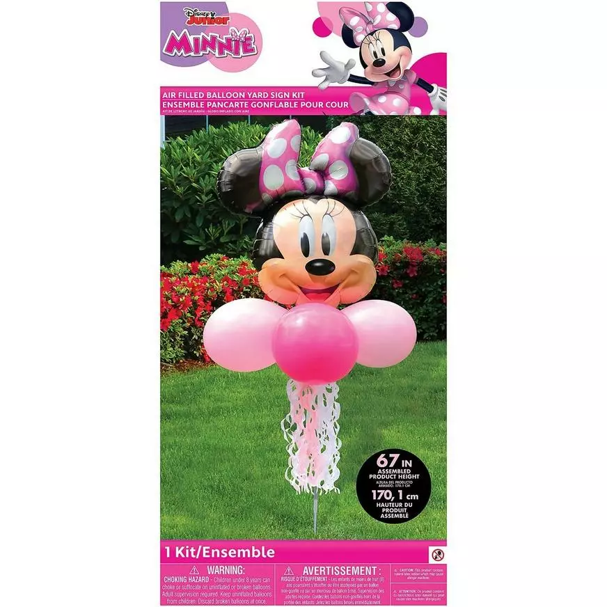 Air-filled Minnie Mouse Foil & Latex Balloon Yard Sign, 5.5ft 6 Air-filled Minnie Mouse Foil & Latex Balloon Yard Sign, 5.5ft - Image 4