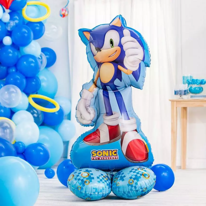 AirLoonz Sonic The Hedgehog 2 Foil Balloon, 53in 3 AirLoonz Sonic The Hedgehog 2 Foil Balloon, 53in