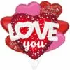 3D Love You Happy Valentine's Day Heart Foil Balloon Bouquet, 7pc 2 3D Love You Happy Valentine's Day Heart Foil Balloon Bouquet, 7pc -Amscan Shop 940550