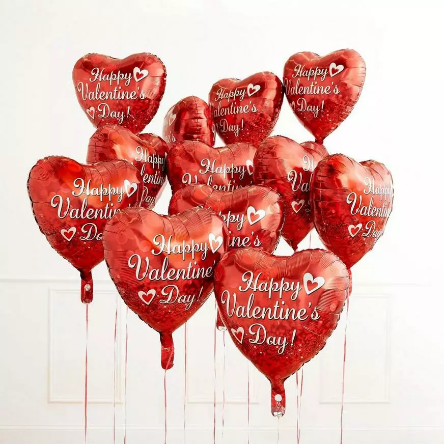 3D Love You Happy Valentine's Day Heart Foil Balloon Bouquet, 7pc 6 3D Love You Happy Valentine's Day Heart Foil Balloon Bouquet, 7pc - Image 4