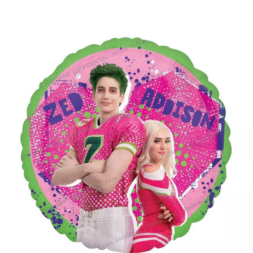 Zed & Addison Round Foil Balloon, 18in - Disney ZOMBIES 3 3 Zed & Addison Round Foil Balloon, 18in - Disney ZOMBIES 3