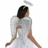 AMSCAN Adult Glitter White Angel Costume Accessory Kit -Amscan Shop 942020