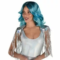 AMSCAN Iridescent Rhinestone & Sequin Fringe Shoulder Epaulettes - Festival
