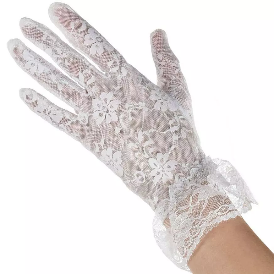 Adult White Lace Gloves - Creepy Doll 4 Adult White Lace Gloves - Creepy Doll - Image 2