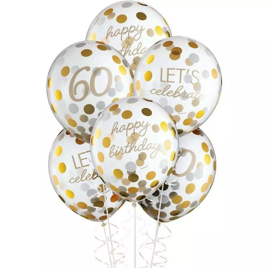 Golden Age 60th Birthday Balloon Bouquet 4 Golden Age 60th Birthday Balloon Bouquet - Image 2