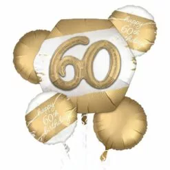 Golden Age 60th Birthday Balloon Bouquet 7 Golden Age 60th Birthday Balloon Bouquet -Amscan Shop 947448 02