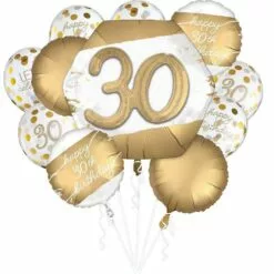 Golden Age 30th Birthday Balloon Bouquet