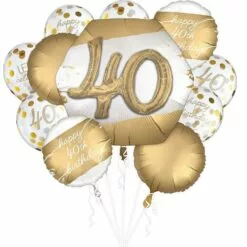 Golden Age 40th Birthday Balloon Bouquet
