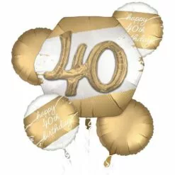 Golden Age 40th Birthday Balloon Bouquet 7 Golden Age 40th Birthday Balloon Bouquet -Amscan Shop 947575 02
