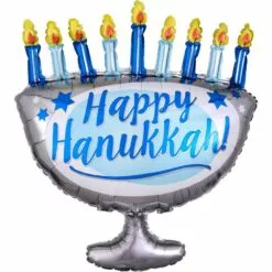 Hanukkah Menorah Foil Balloon, 26in X 29in
