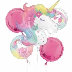 Enchanted Unicorn Birthday Foil & Plastic Balloon Bouquet, 9pc 8 Enchanted Unicorn Birthday Foil & Plastic Balloon Bouquet, 9pc -Amscan Shop 951605 01