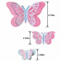 Iridescent Pink Butterfly Accent Décor Kit, 12pc -Amscan Shop 954488 02