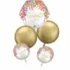 Romantic Floral Congrats Foil Balloon Bouquet, 5pc 1 Romantic Floral Congrats Foil Balloon Bouquet, 5pc -Amscan Shop 955042