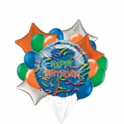 Streamer Birthday Balloon Bouquet, 17pc