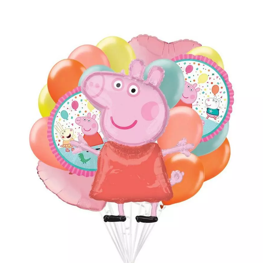 Peppa Pig Balloon Bouquet, 17pc 3 Peppa Pig Balloon Bouquet, 17pc