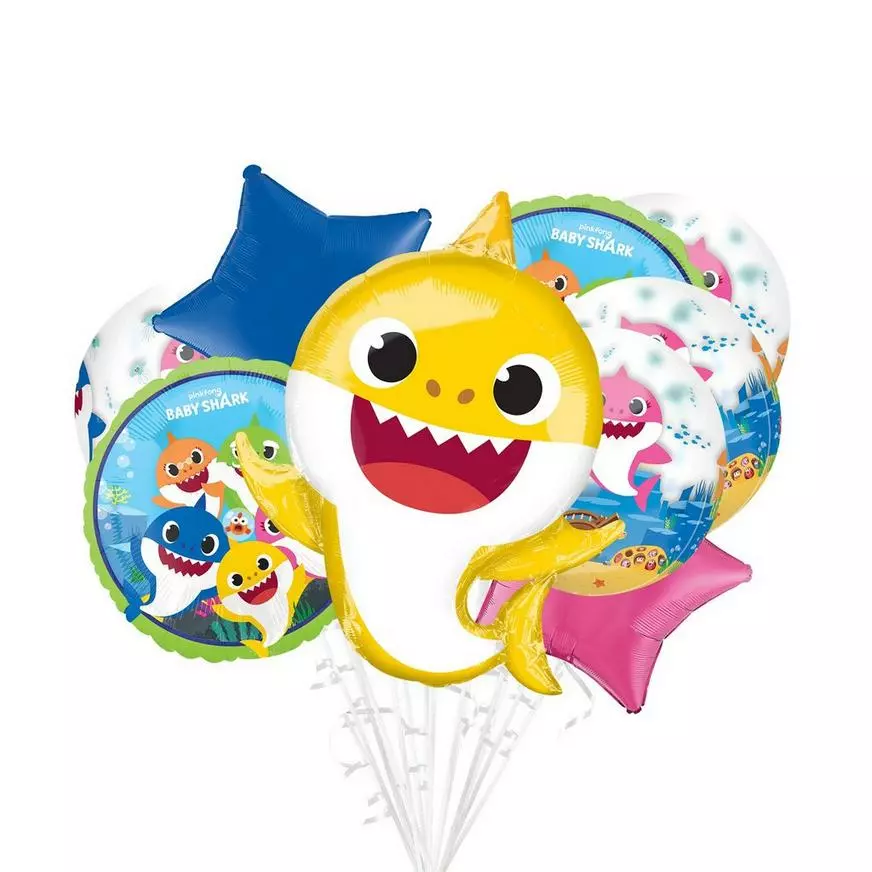 Baby Shark Balloon Bouquet, 8pc 3 Baby Shark Balloon Bouquet, 8pc