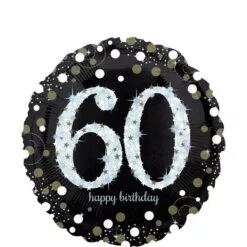 Sparkling 60 Birthday Balloon Bouquet, 7pc 12 Sparkling 60 Birthday Balloon Bouquet, 7pc -Amscan Shop 956221 04
