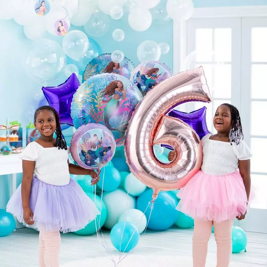 The Little Mermaid Foil Balloon Bouquet, 5pc - Movie 2023 5 The Little Mermaid Foil Balloon Bouquet, 5pc - Movie 2023 - Image 3