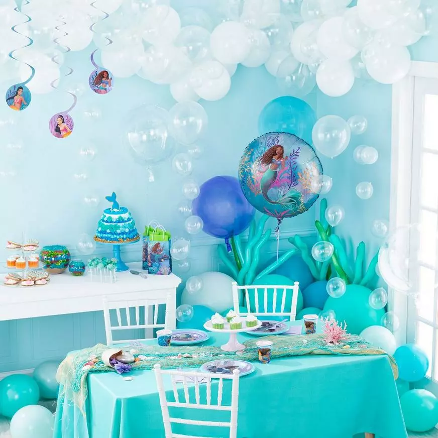 The Little Mermaid Foil Balloon Bouquet, 5pc - Movie 2023 6 The Little Mermaid Foil Balloon Bouquet, 5pc - Movie 2023 - Image 4