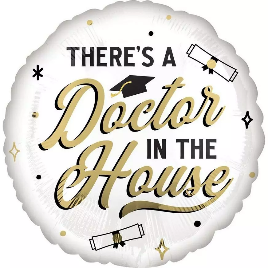 White Gold 23 Doctor Graduation Foil Balloon Bouquet, 7pc 7 White Gold 23 Doctor Graduation Foil Balloon Bouquet, 7pc - Image 5