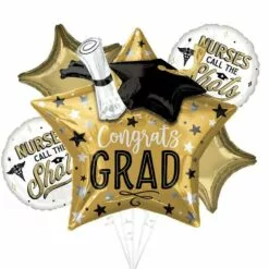 Nurse Congrats Grad Foil Balloon Bouquet, 5pc