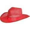 Red Burlap Cowboy Hat