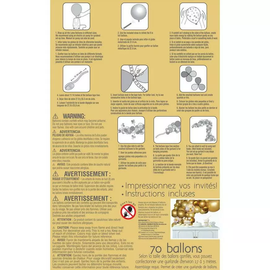 Air-Filled Gold Balloon Garland Kit 5 Air-Filled Gold Balloon Garland Kit - Image 3
