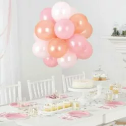 Air-Filled Sweet Pastel Latex Balloon Chandelier Sphere Kit, 16in X 13.5in