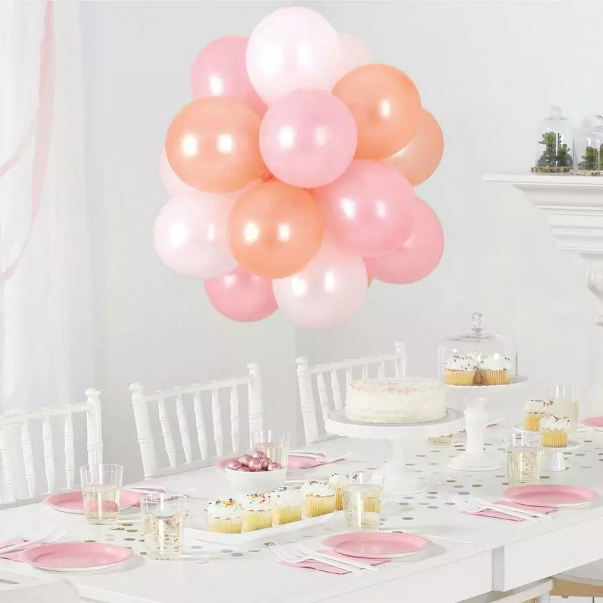 Air-Filled Sweet Pastel Latex Balloon Chandelier Sphere Kit, 16in X 13.5in 3 Air-Filled Sweet Pastel Latex Balloon Chandelier Sphere Kit, 16in X 13.5in
