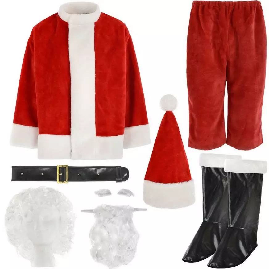 Adult Plush Santa Suit, 10pc 4 Adult Plush Santa Suit, 10pc - Image 2