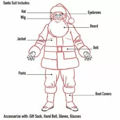 Adult Plush Santa Suit, 10pc 8 Adult Plush Santa Suit, 10pc -Amscan Shop P177993 02