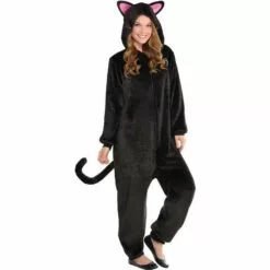 Adult Zipster Black Cat One Piece Costume
