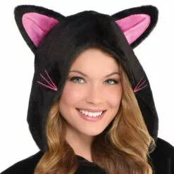 Adult Zipster Black Cat One Piece Costume -Amscan Shop P628245 02