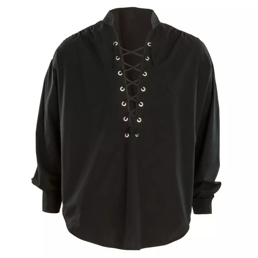 Black Lace-Up Pirate Shirt 3 Black Lace-Up Pirate Shirt