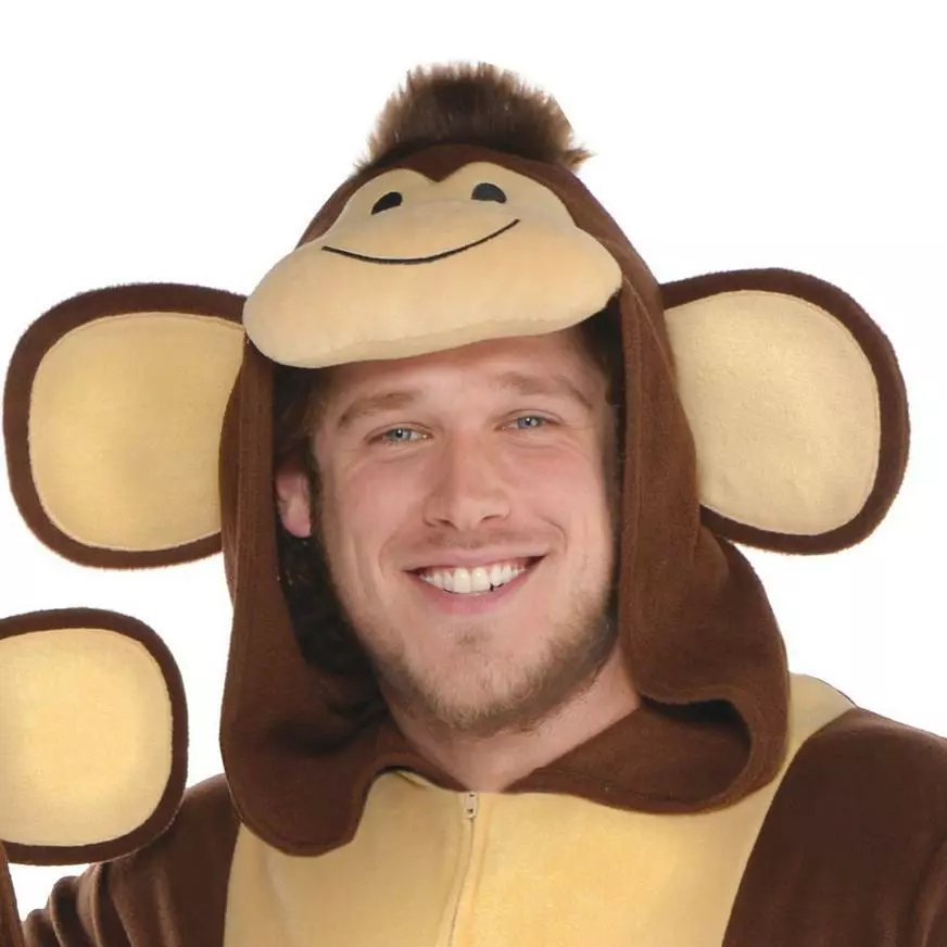 Adult Zipster Monkey One Piece Costume Plus Size 4 Adult Zipster Monkey One Piece Costume Plus Size - Image 2