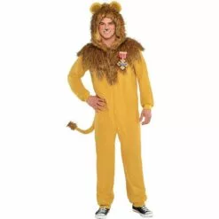 Adult Zipster Cowardly Lion One Piece Costume - The Wizard Of Oz