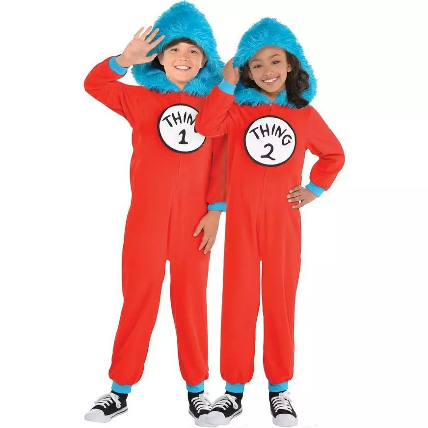 Child Thing 1 & Thing 2 One Piece Costume - Dr. Seuss 3 Child Thing 1 & Thing 2 One Piece Costume - Dr. Seuss