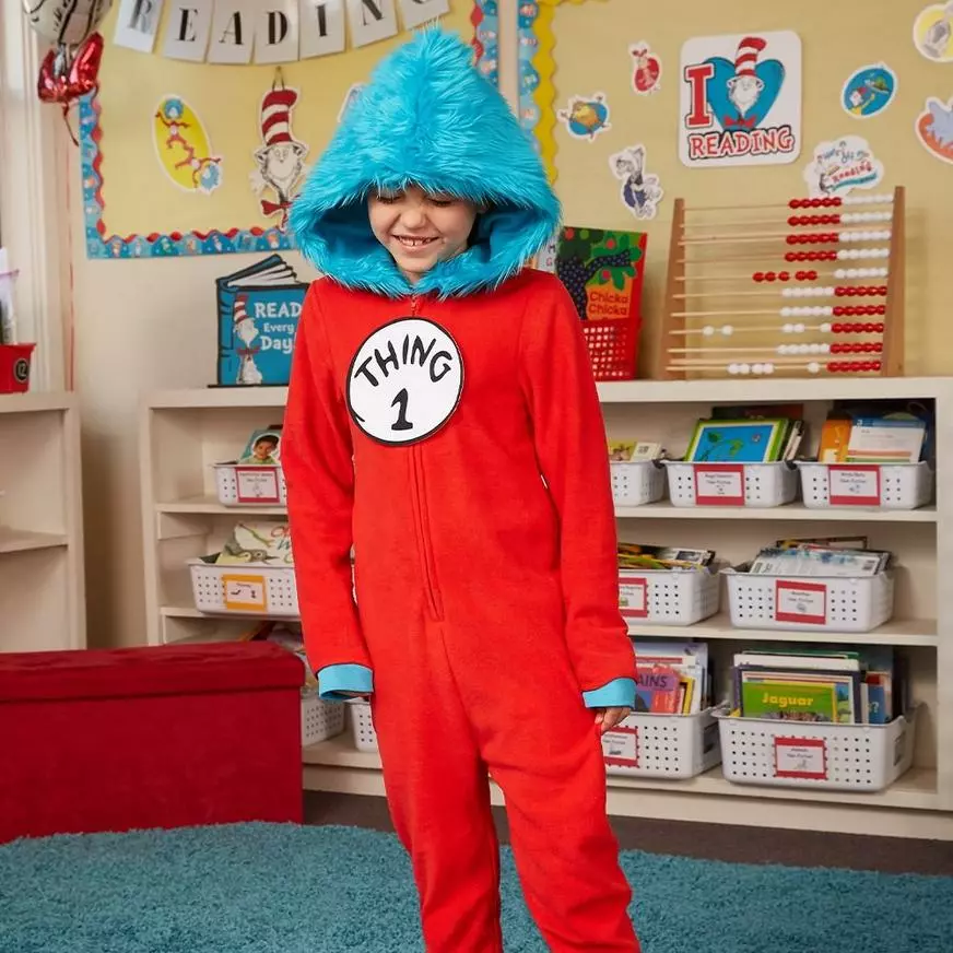 Child Thing 1 & Thing 2 One Piece Costume - Dr. Seuss 4 Child Thing 1 & Thing 2 One Piece Costume - Dr. Seuss - Image 2