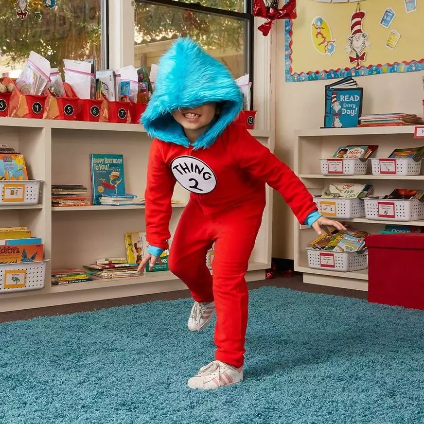 Child Thing 1 & Thing 2 One Piece Costume - Dr. Seuss 5 Child Thing 1 & Thing 2 One Piece Costume - Dr. Seuss - Image 3
