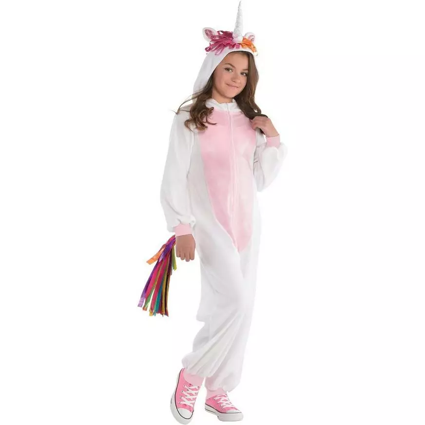Girls Zipster Unicorn One Piece Costume 3 Girls Zipster Unicorn One Piece Costume